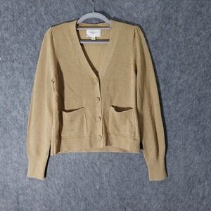 Pomander Place F Rene Cardigan S Gold TUCKERNUCK Metallic Knit V-Neck Pockets